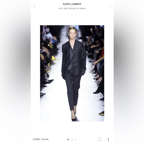 YSL Charlotte Court Shoe Wood Heel 105 Pump FW 2007 Runway Black Leather Pilati - Picture 13 of 14